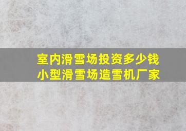 室内滑雪场投资多少钱 小型滑雪场造雪机厂家